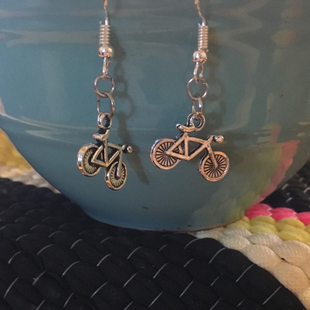 Handmade bicycle earrings
